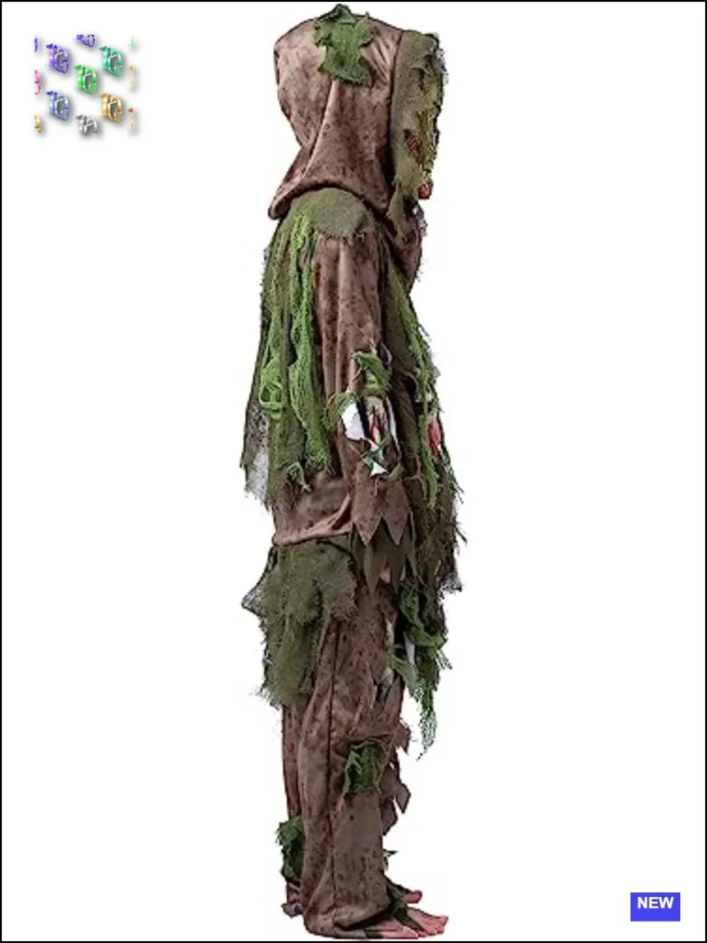 Kids Halloween Zombie Costume Set 4pc Long Sleeve Hooded Mask Gloves